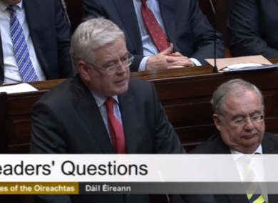 Tánaiste Eamon Gilmore in the Dáil this afternoon