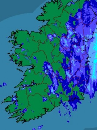 The latest rainfall radar from Met Éireann.