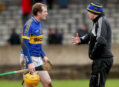 Lar Corbett with Tipperary manager Eamonn O'Shea.