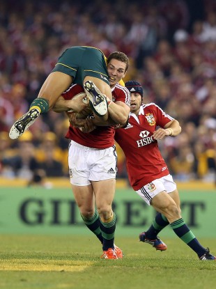 If you want to see George North do this to an All Black in 2017, you'll need Sky.