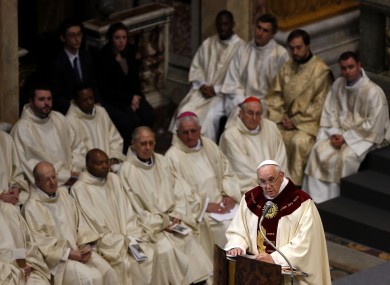 Pope Francis yesterday celebrating the elevation to sainthood of his personal 'inspiration', the early Jesuit priest Pierre Favre.