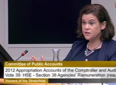 Deputy Mary Lou McDonald speaking at the Public Accounts Committee hearing last week.