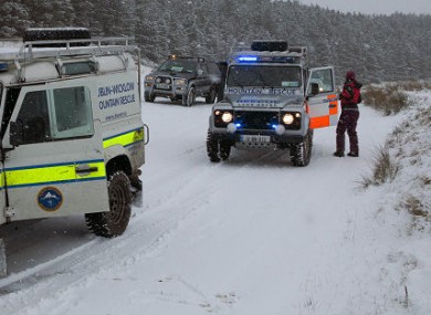 Rescue teams help stranded motorists in Wicklow last February
