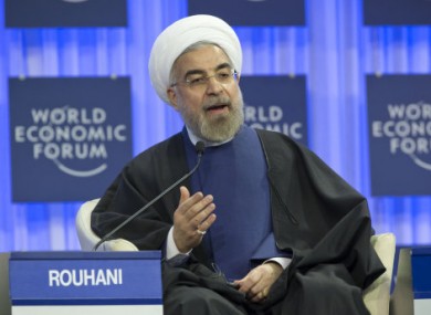 Iranian President Hassan Rouhani during a session of the World Economic Forum