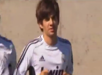 Enzo Zidane training with Real Madrid.