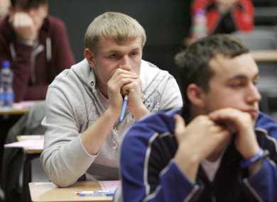 Students at Belvedere College sitting their Leaving Cert.