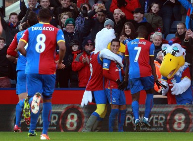Crystal Palace's Thomas Ince celebrates his goal.