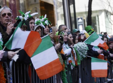 People at the St Patrick's Day parade in NYC