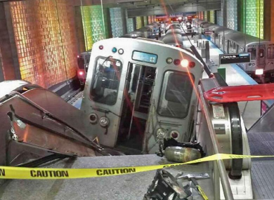 The scene of this morning's derailment.
