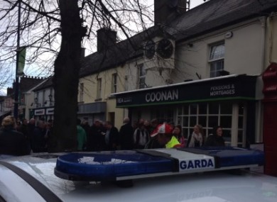 Scene of the protest yesterday.