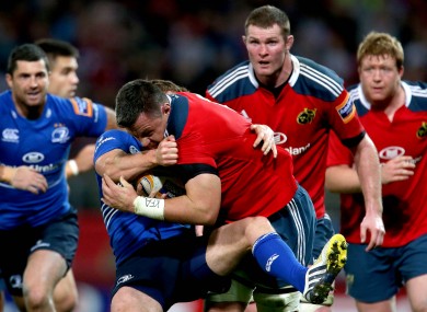 Coughlan bursts forward against Leinster earlier in the season.