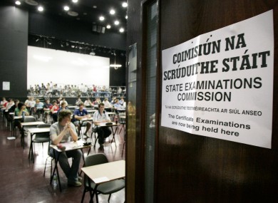 Students at Belvedere College sitting exams.