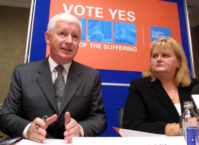 Frank Flannery and his successor at Rehab Angela Kerins (File photo)