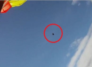 Footage from the video appears to show an object falling close to Helstrup.
