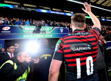 Owen Farrell takes the plaudits at full-time.