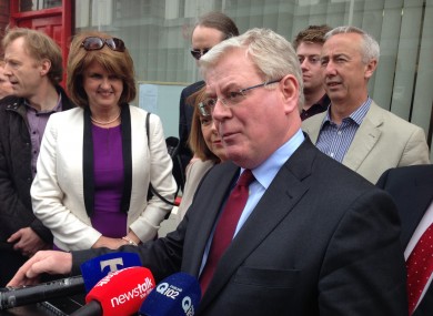 The Tánaiste and Joan Burton were in Temple Bar as Labour MEP Emer Costello handed in her nomination papers.