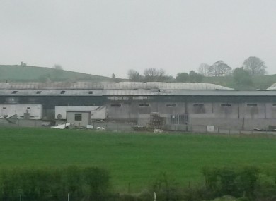The scene of the fire at the farm in Bessbrook, Co Armagh, earlier today.