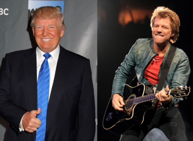 Trump and (right) Bon Jovi.