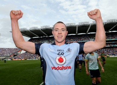 Rock celebrates last September's semi-final win over Kerry.