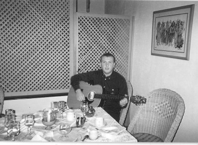 A younger Christopher Zambra, who was a keen musician.