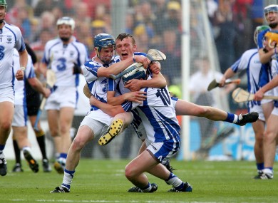 Waterford players celebrate last September's famous win in Croke Park.