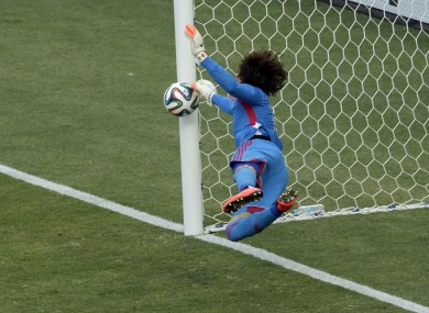 This save from Ochoa has been hailed as one of the best of the tournament so far.