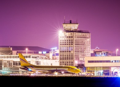 The plane at Cork Airport last night