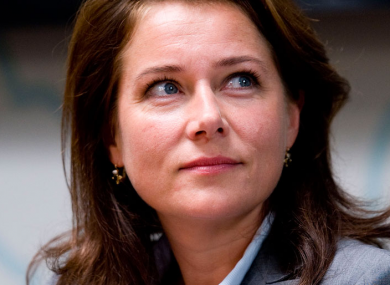 Birgitte Nyborg of popular Danish political drama 'Borgen'. Happy, apparently.