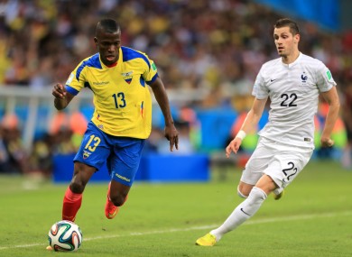 Valencia, 25, scored all three of Ecuador's goals at the World Cup.