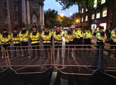 File photo of gardaí on duty in Dublin.