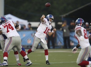 Eli Manning during last night's game.
