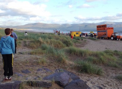 The scene at Inch Strand yesterday evening.