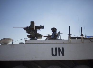 Armored vehicles from the U.N. peacekeepers of the United Nations.