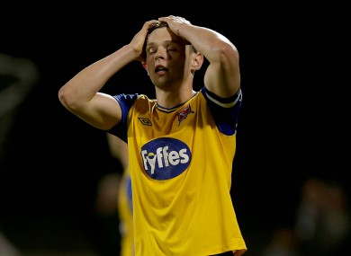Andy Boyle of Dundalk after missing a late chance.