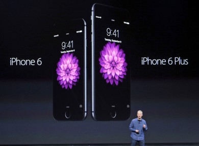 Tim Cook introduces the new iPhoneS in Cupertino.