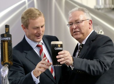 Taoiseach Enda Kenny gets close to a pint at the new Guinness Brewhouse No.4.