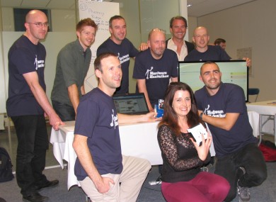 The winning group Pharmalytics who created a fridge that monitors temperatures and medicines inside it.