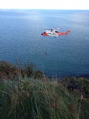 The scene of the air rescue in Bray today.