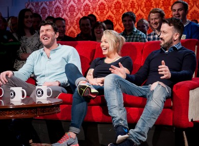 Shane Horgan, Nikki Symmons and Dónal Óg Cusack last night.
