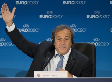 Platini also wants to amend the offside rule.