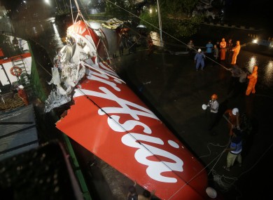 wreckage of part of the ill-fated AirAsia Flight 8501.