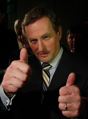 Enda Kenny in Castlebar on election night four years ago