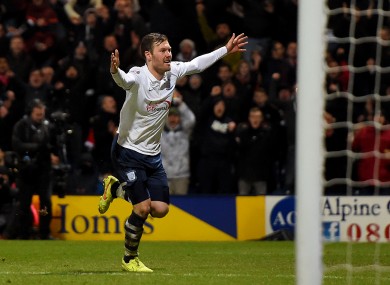 Laird after scoring last night.