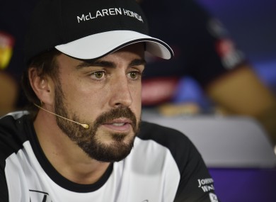 Fernando Alonso (ESP) McLaren in the FIA Press Conference.