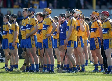 The Clare hurling team before last Saturday's clash against Dublin.