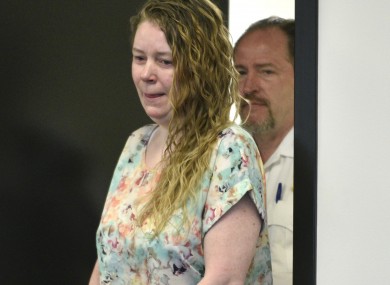 Aisling Brady McCarthy arrives for her bail hearing at Middlesex Superior Court in Woburn, Massachusetts today.
