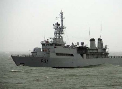 Irish Navy vessel the LÉ Eithne