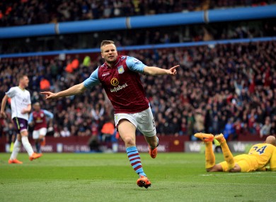 Tom Cleverley scored Villa's all-important third against Everton.
