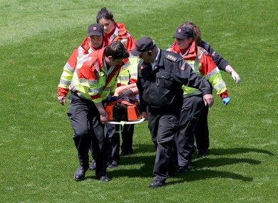Alan O'Riordan was stretchered off yesterday but is thankfully on the mend.