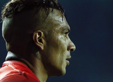 Peru's Jose Paolo Guerrero pictured during the Copa America quarter-final match between Peru and Bolivia.